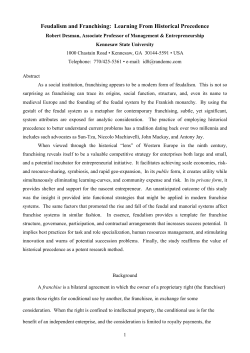 Feudalism and Franchising: Learning From Historical