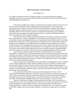Biblical Counseling in a Pastoral Setting - Mid