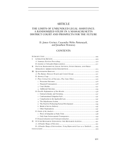 a Randomized Study In A Massachusetts District Court and Prospects