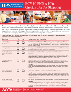 HOW TO PICK A TOY: Checklist for Toy Shopping