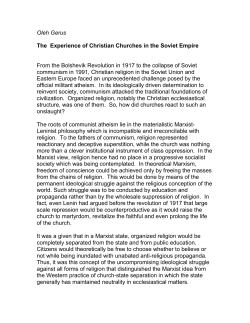 The Christian Experience in the Soviet Empire