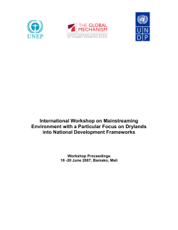 International Workshop on Mainstreaming Environment with a