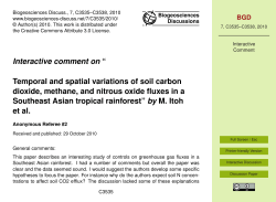 Interactive comment on &ldquo; Temporal and spatial variations of soil