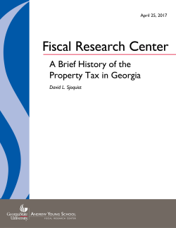 A Brief History of the Property Tax in Georgia
