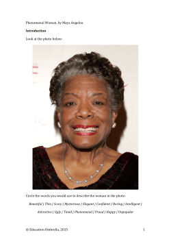Phenomenal Woman lesson plan