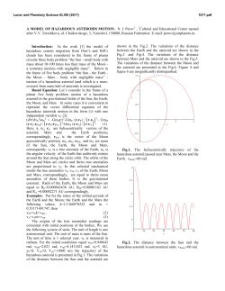 A MODEL OF HAZARDOUS ASTEROIDS MOTION. N. I. Perov1