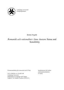 Romantik och rationalitet i Jane Austens Sense and Sensibility