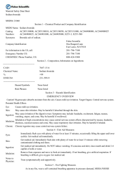 Material Safety Data Sheet Sodium bromide MSDS# 21060 Section