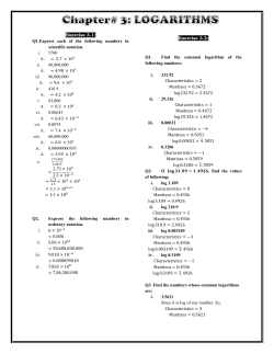Exercise 3.1: Q1.Express each of the following numbers in scientific
