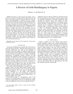 A Review of Gold Metallurgeny in Nigeria
