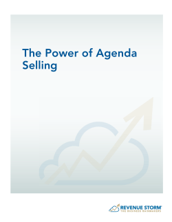 The Power of Agenda Selling