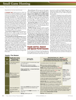 NJ Small Game Hunting Regulations