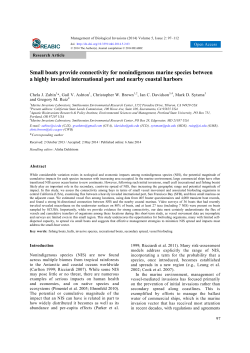 Small boats provide connectivity for nonindigenous marine species