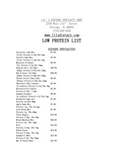 LOW PROTEIN LIST
