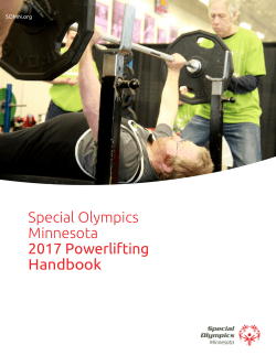 2017 Powerlifting Handbook - Special Olympics Minnesota