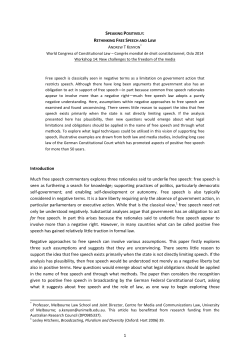 Rethinking Free Speech and Law