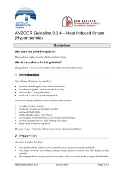ANZCOR Guideline 9.3.4 &ndash; Heat Induced Illness (Hyperthermia)