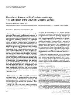 Alteration of Aminoacyl-tRNA Synthetase with Age