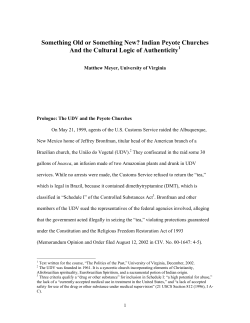 Something Old or Something New? Indian Peyote Churches