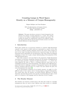 Counting Lumps in Word Space: Density as a Measure of Corpus