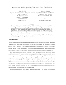 Approaches for Integrating Task and Data Parallelism Introduction