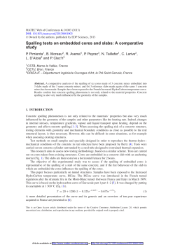 Spalling tests on embedded cores and slabs