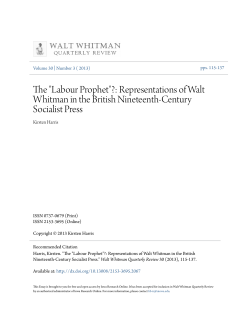 "Labour Prophet"?: Representations of Walt Whitman in the British