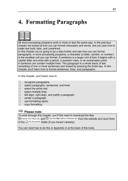 4. Formatting Paragraphs