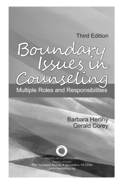 Boundary issues in counseling: multiple roles and responsibilities