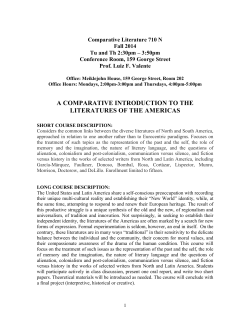 a comparative introduction to the literatures of the americas