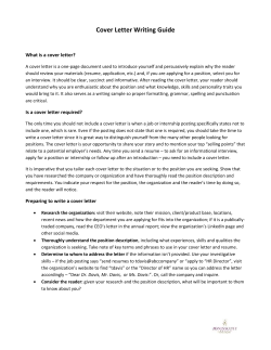 Cover Letter Writing Guide