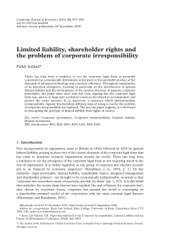 Limited liability, shareholder rights and the