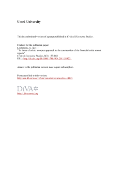 In times of crisis: a corpus approach to the construction of the global