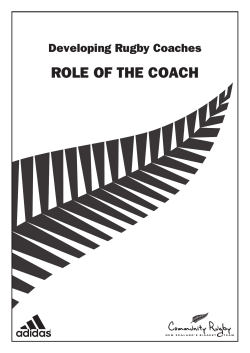 role of the coach - Burnside Rugby Football Club Inc