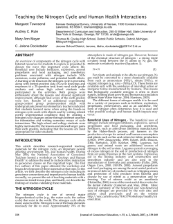 Teaching the Nitrogen Cycle and Human Health