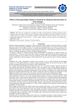 Effects of Incorporating Chicken`s Gizzards on chemical