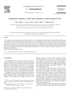 Sequential sorption of lead and cadmium in three tropical soils