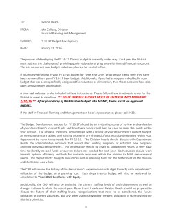 District to meet its deadlines. ** YOUR FLEXIBLE BUDGET MUST