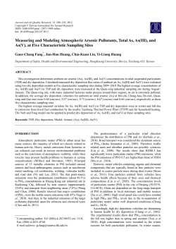 and As(V), at Five Characteristic Sampling Sites