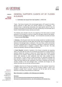 generali supports clients hit by floods in europe