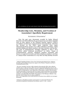 Membership Lists, Metadata, and Freedom of Association`s