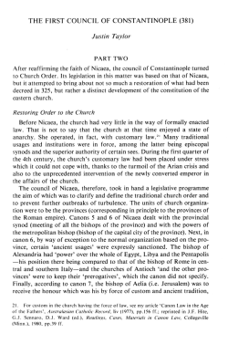 THE FIRST COUNCIL OF CONSTANTINOPLE (381)