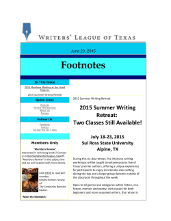 Footnotes - Writers&prime; League of Texas