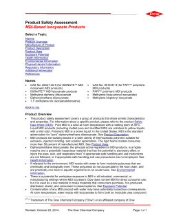 Product Safety Assessment MDI
