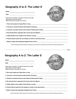 Geography A to Z: The Letter E Geography A to Z