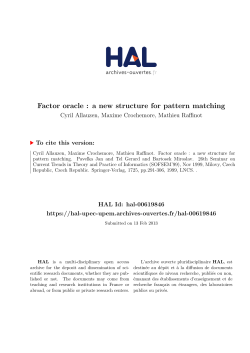Factor oracle : a new structure for pattern matching