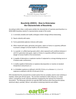 Reactivity (D003) - Advanced Waste Services