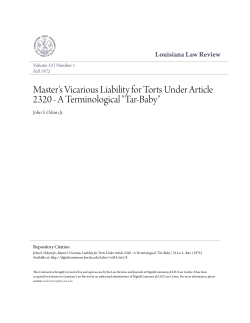 Master`s Vicarious Liability for Torts Under Article 2320
