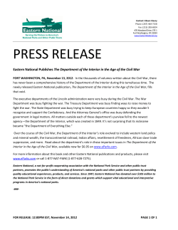 Eastern National Publishes The Department of the Interior in the Age