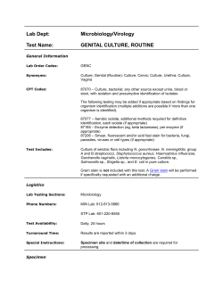 Genital Culture, Routine